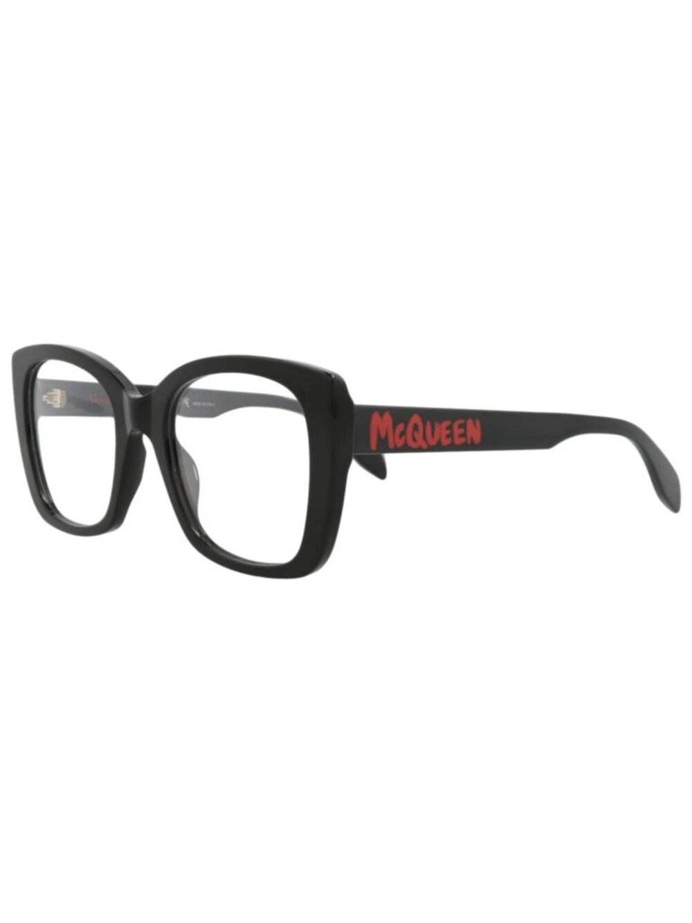 New Alexander McQueen Women's Eyeglasses Square Rectangle Acetate Frame Black